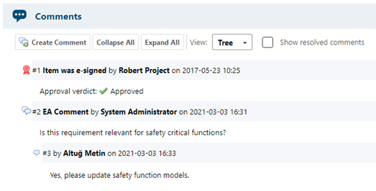 Question answered in Polarion