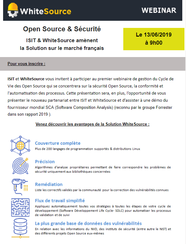 Webinar WhiteSource ISIT 13 Juin 2019